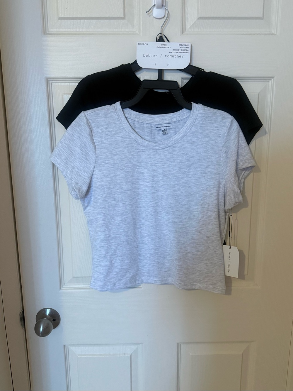 Better/Together Women’s Short Sleeve Tee Set - Black & Light Heather Gray